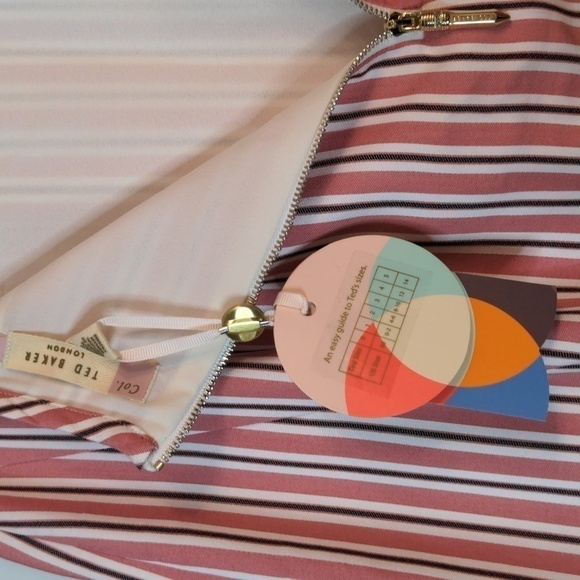 Ted Baker London Striped Layered Ruffle Midi Skirt Size 6 New - Picture 8 of 12